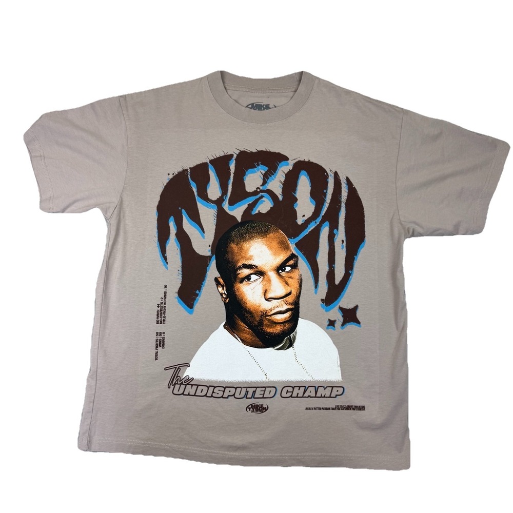 Mike Tyson Shirt PacSun Undisputed Champ Tan Men's Size L Graphic Tee